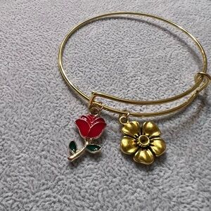 Custom made stainless steel bangle bracelet with cute charms